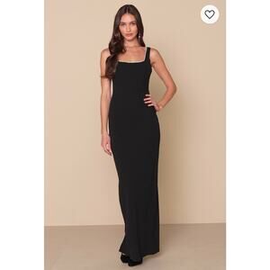 Lulus Timeless Poise Black Rhinestone  Backless Maxi Dress Size 2XL MSRP $99